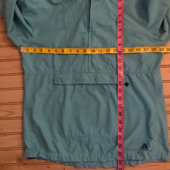 Nike ACG Aqua/Teal Mesh Lined Rip Stop Hooded Anorak/Rain Jacket Women's S - Picture 4 of 10